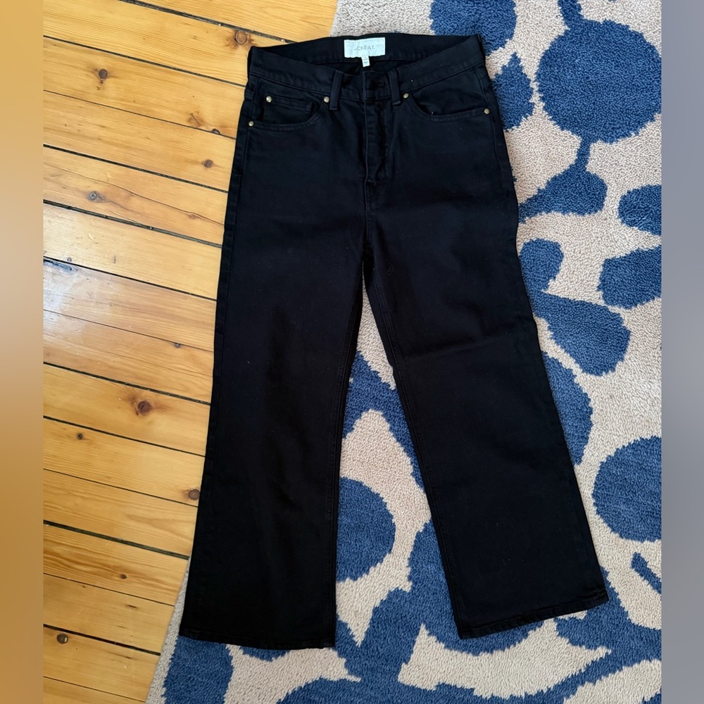 THE GREAT. Riderette jean 27 Black Flare & Wide Leg nwot